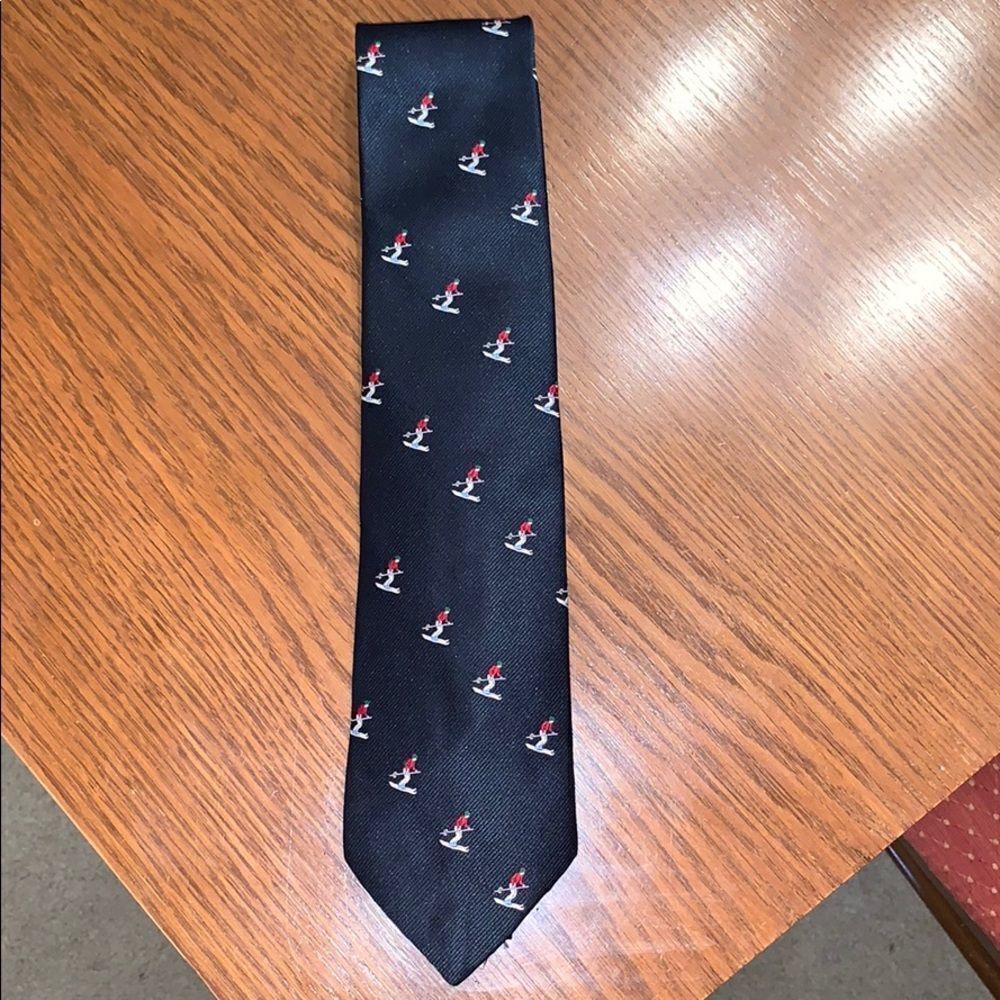 NWT vintage dead stock navy blue‎ skier tie ⛷